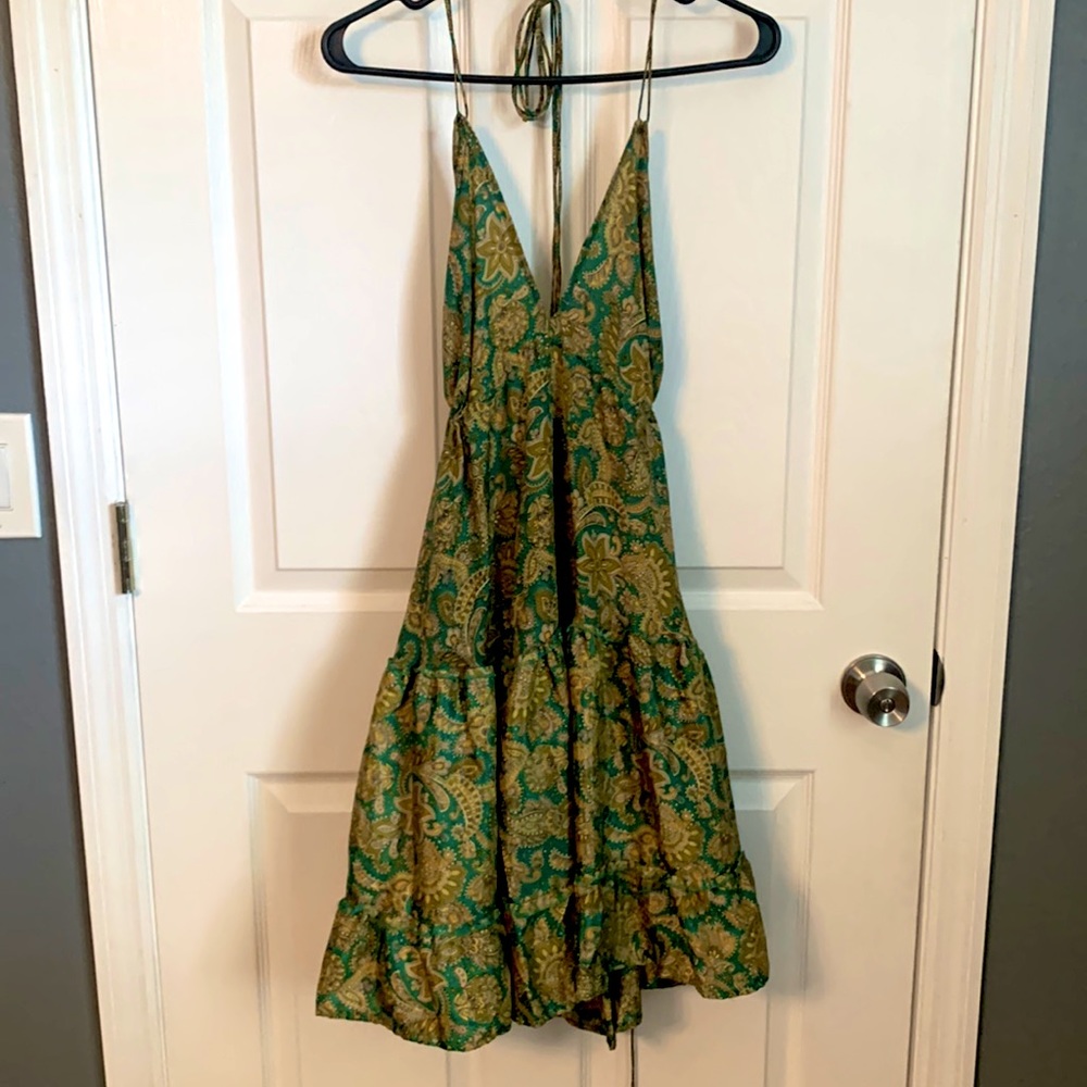 Backless boho low cut sundress O/S